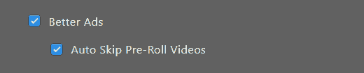Auto skip pre-roll and mid-roll ads